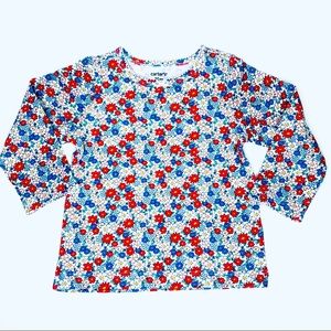 CARTERS cotton floral long sleeve shirt red 18M